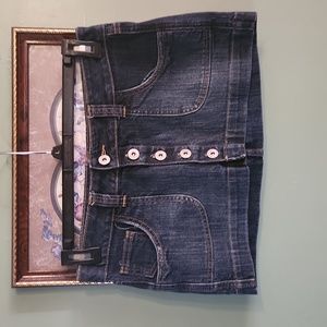 Dark Blue Denim Mini Skirt